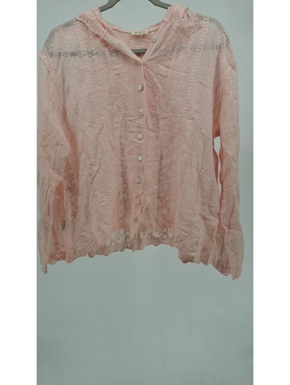 Alexandra Embroidered Hooded POL Shirt-pink / os
